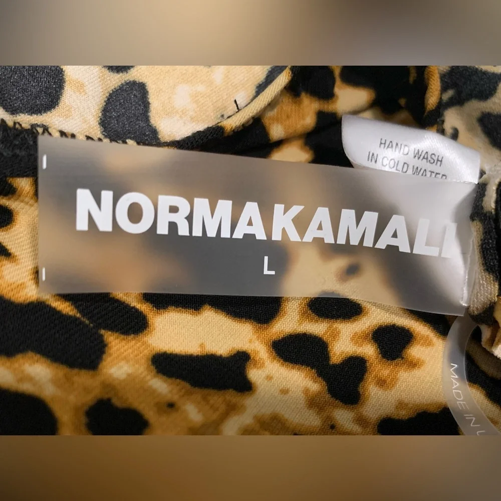 Norma Kamali Snake Mesh Mio One-piece Swimsuit Size Large Nude Animal Print - Picture 6 of 13